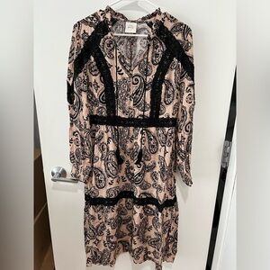 Paisley boho midi dress